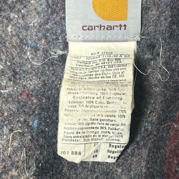 Vintage Carhartt Detroit J01 Brown BRN Jacket Size 40 Regular Medium - Picture 13 of 13